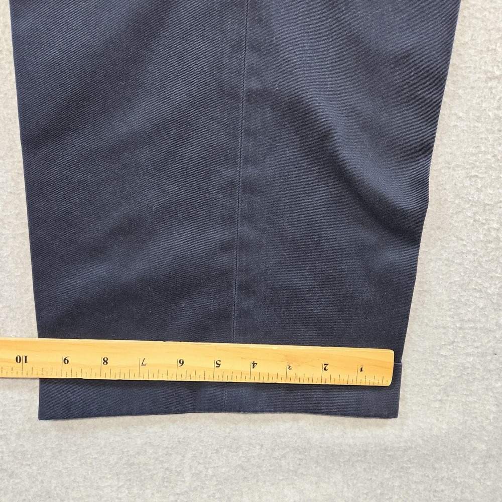 BERLE Suit Pants Mens 40x32 Blue Cotton Blend Classic Straight Belted Fit - Picture 6 of 12